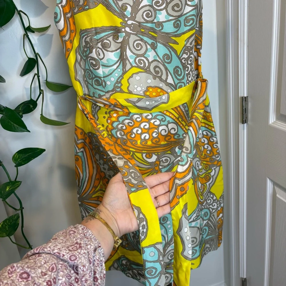 kate spade Yellow Multi Print Cap Sleeve Sheath Dress